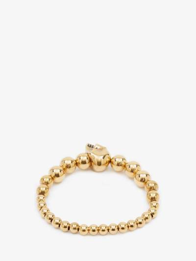Alexander McQueen Skull Multibeaded Bracelet in Gold outlook