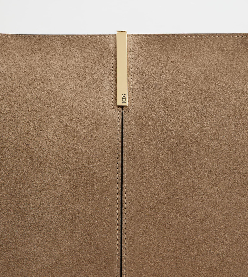 SHOPPING BAG IN SUEDE MEDIUM-SMALL - BROWN 5