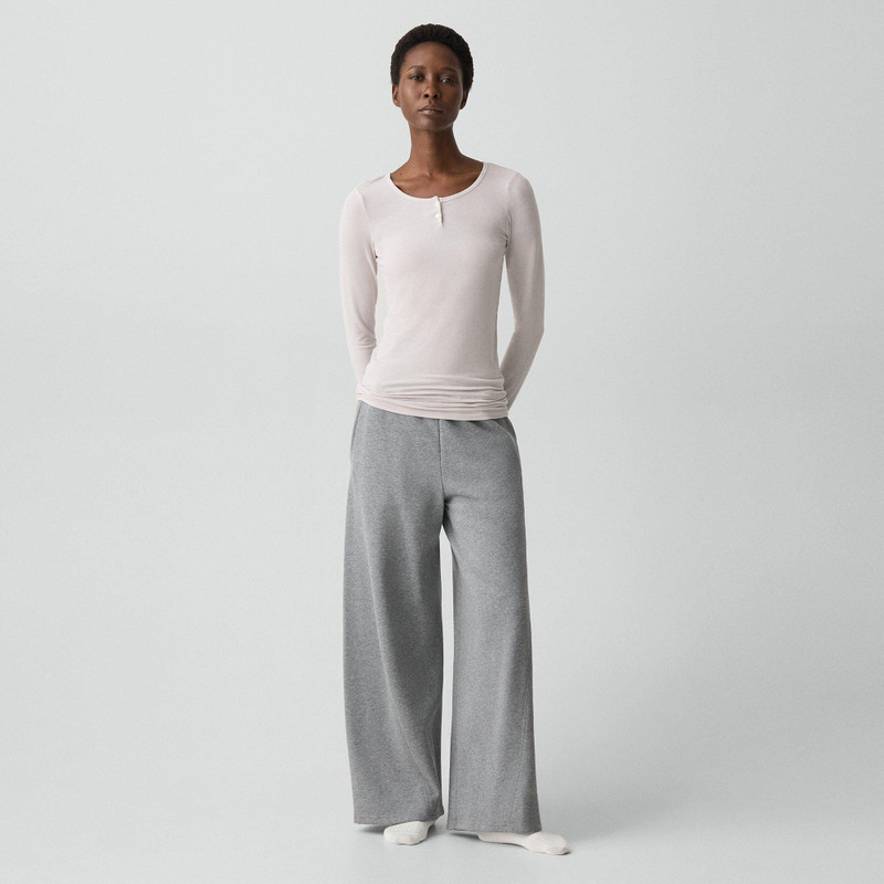 Theory Long-Sleeve Henley Tee in Lounge Jersey outlook