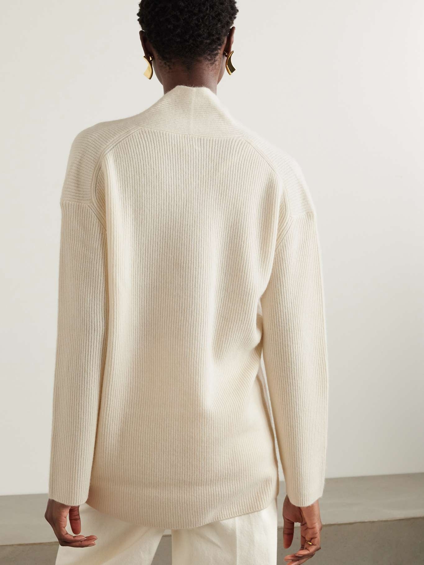 Ribbed wool and cashmere-blend sweater - 3