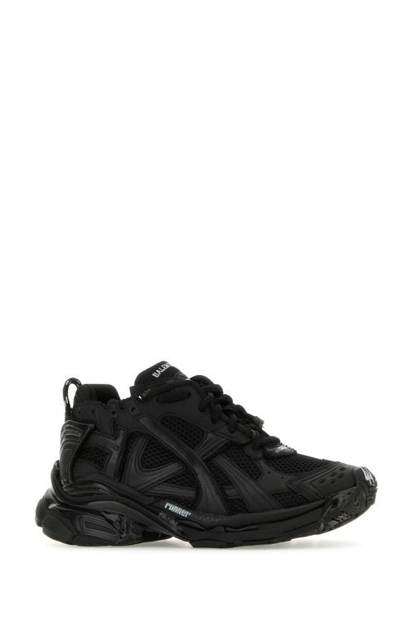 Balenciaga Man Black Mesh And Rubber Runner Sneakers - 2