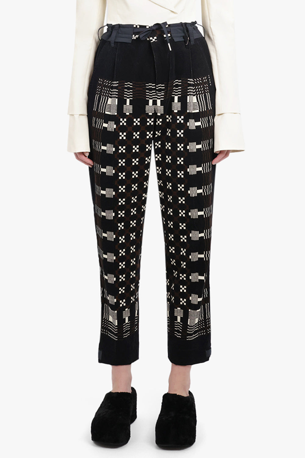 GEOMETRIC PRINT PANTS | BLACK - 5