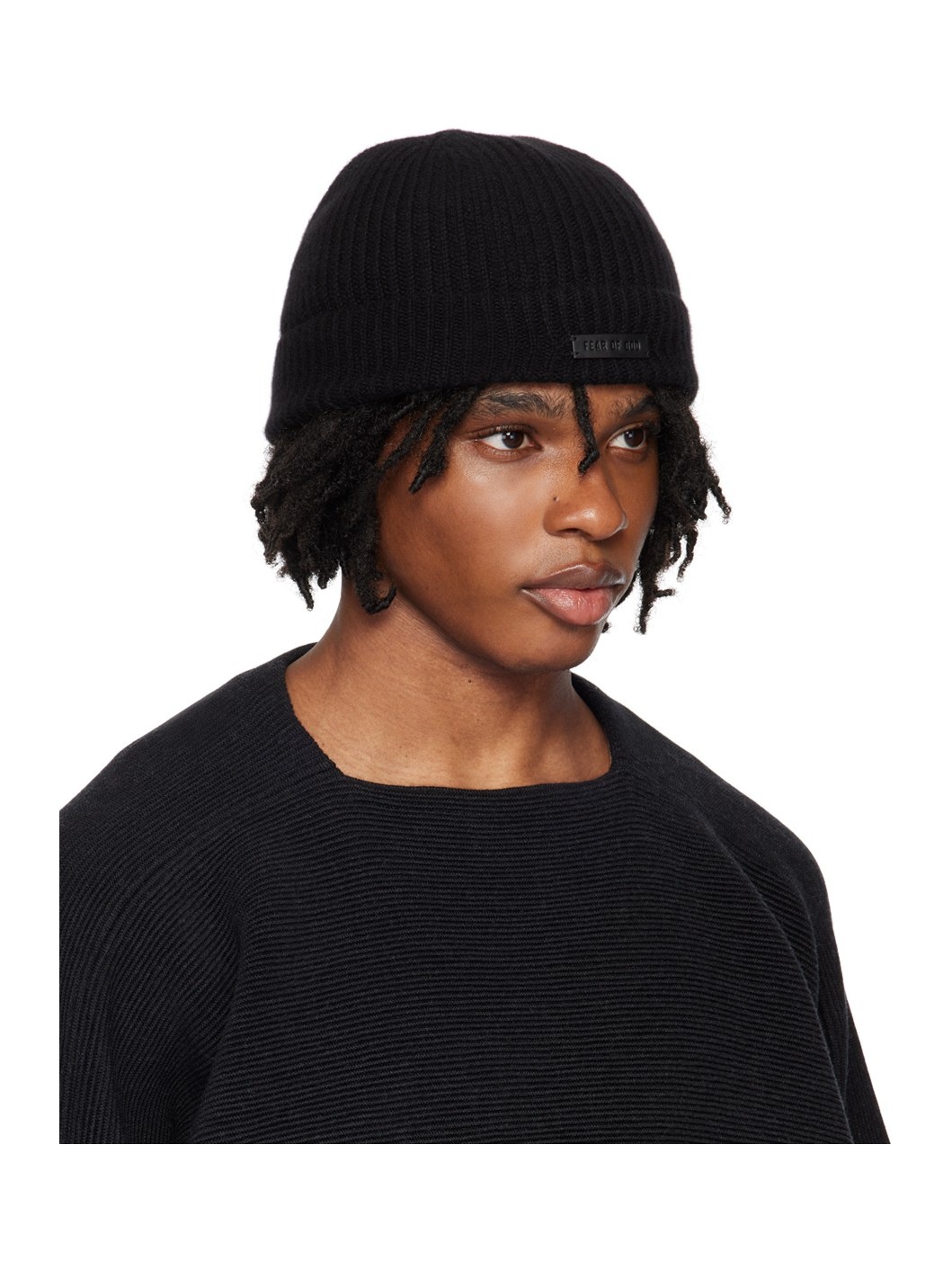 Black Cashmere Beanie - 2