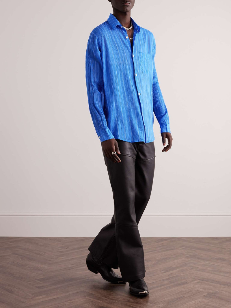 Our Legacy Initial Striped Silk-Crepon Shirt outlook