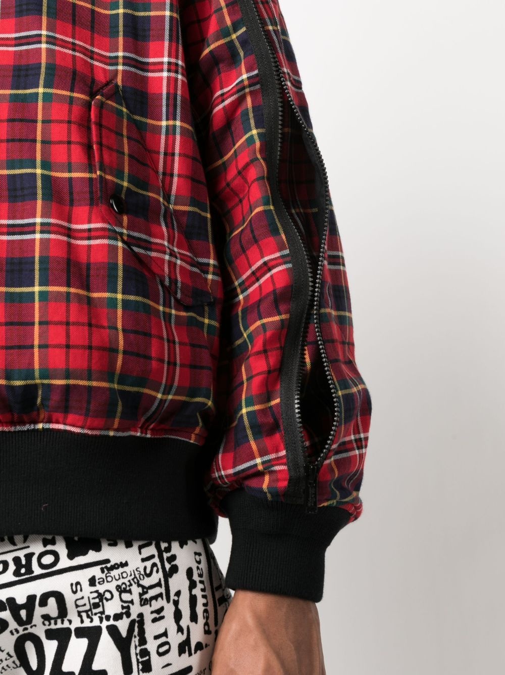 plaid-check print bomber jacket - 5