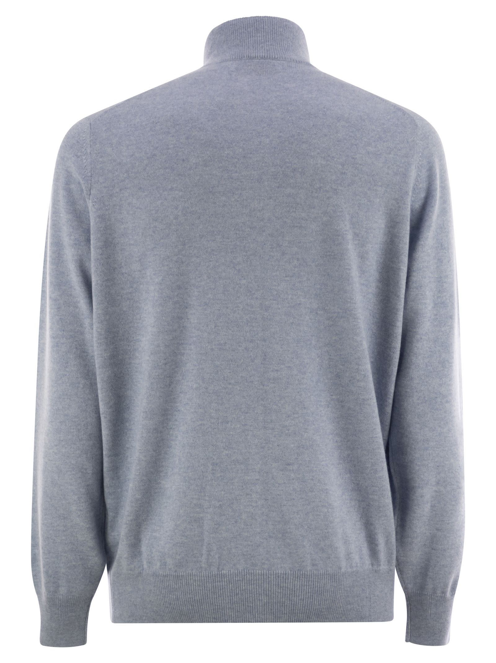 Brunello Cucinelli Men High-Necked Cashmere Cardigan With Zip - 2