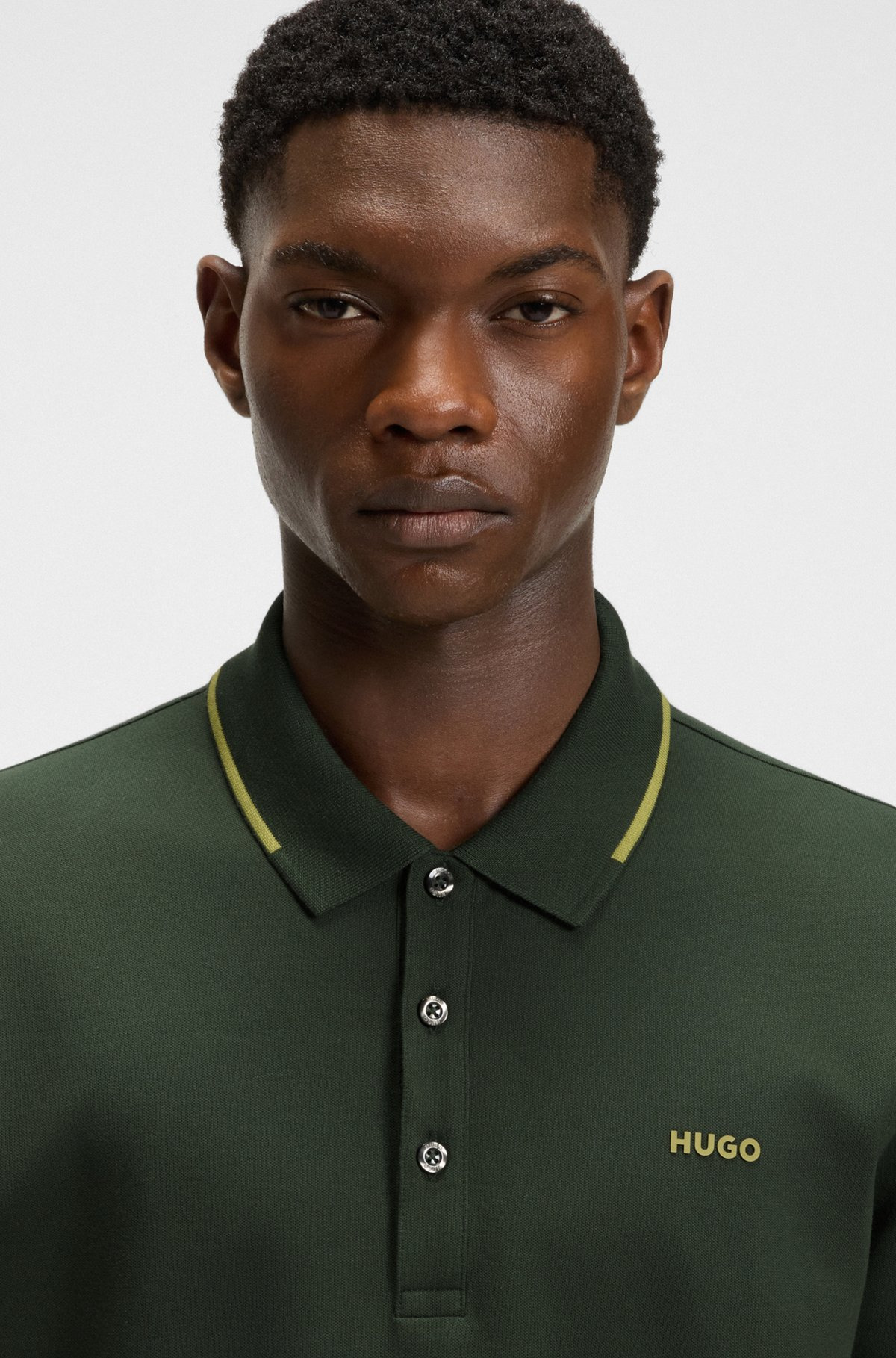 STRETCH-COTTON SLIM-FIT POLO SHIRT WITH PRINTED LOGO - 3