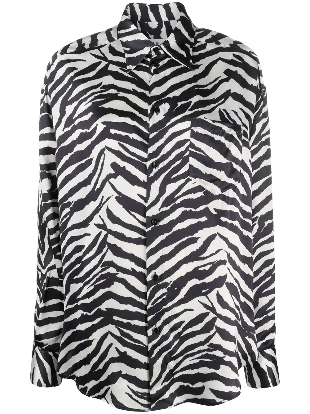 zebra-print oversized shirt - 1