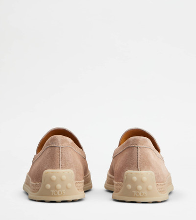 Tod's SLIPPER LOAFERS IN SUEDE - PINK outlook