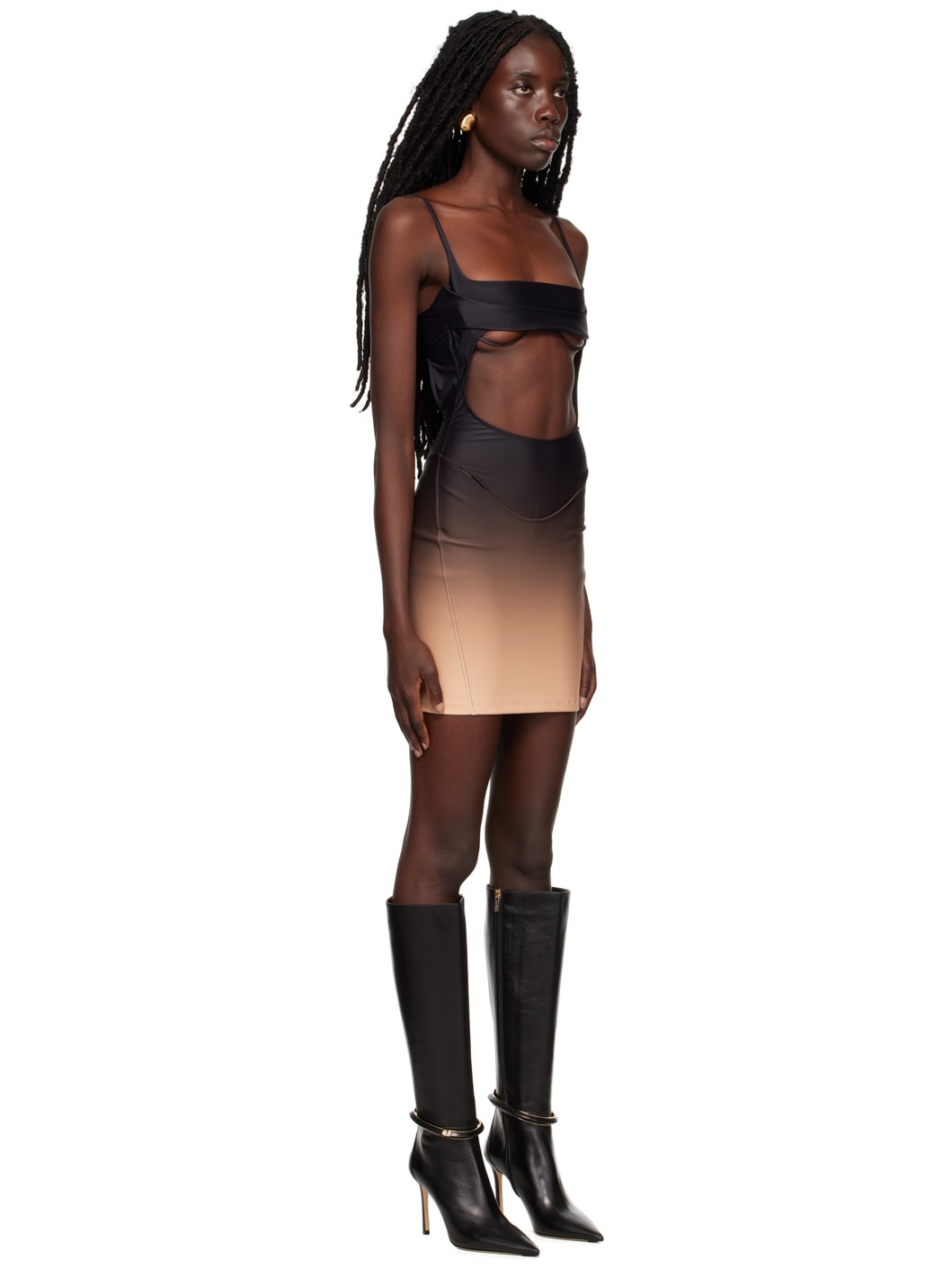 Black & Brown Dégradé Minidress - 2