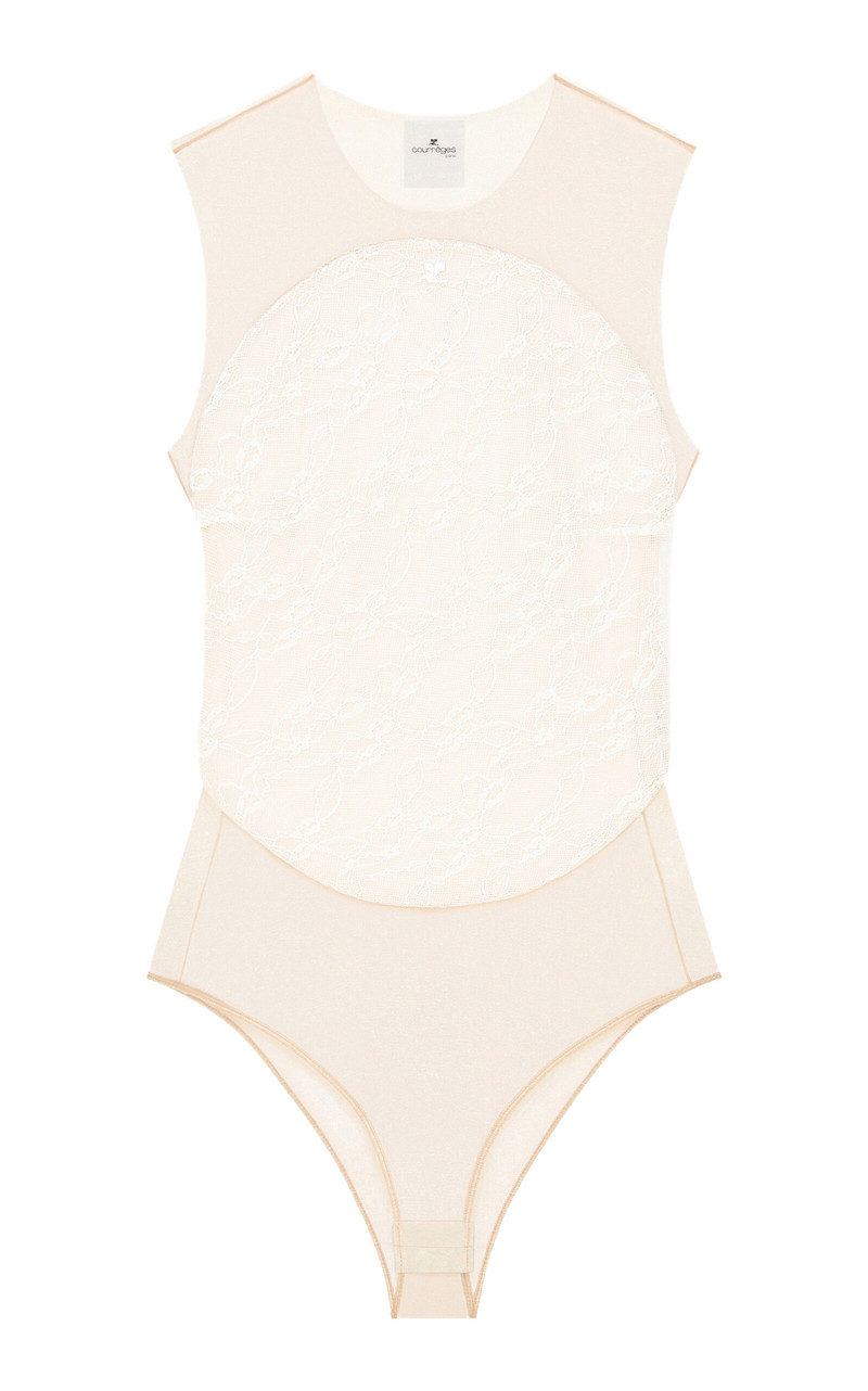 Illusion 원형 레이스 bodysuit 1
