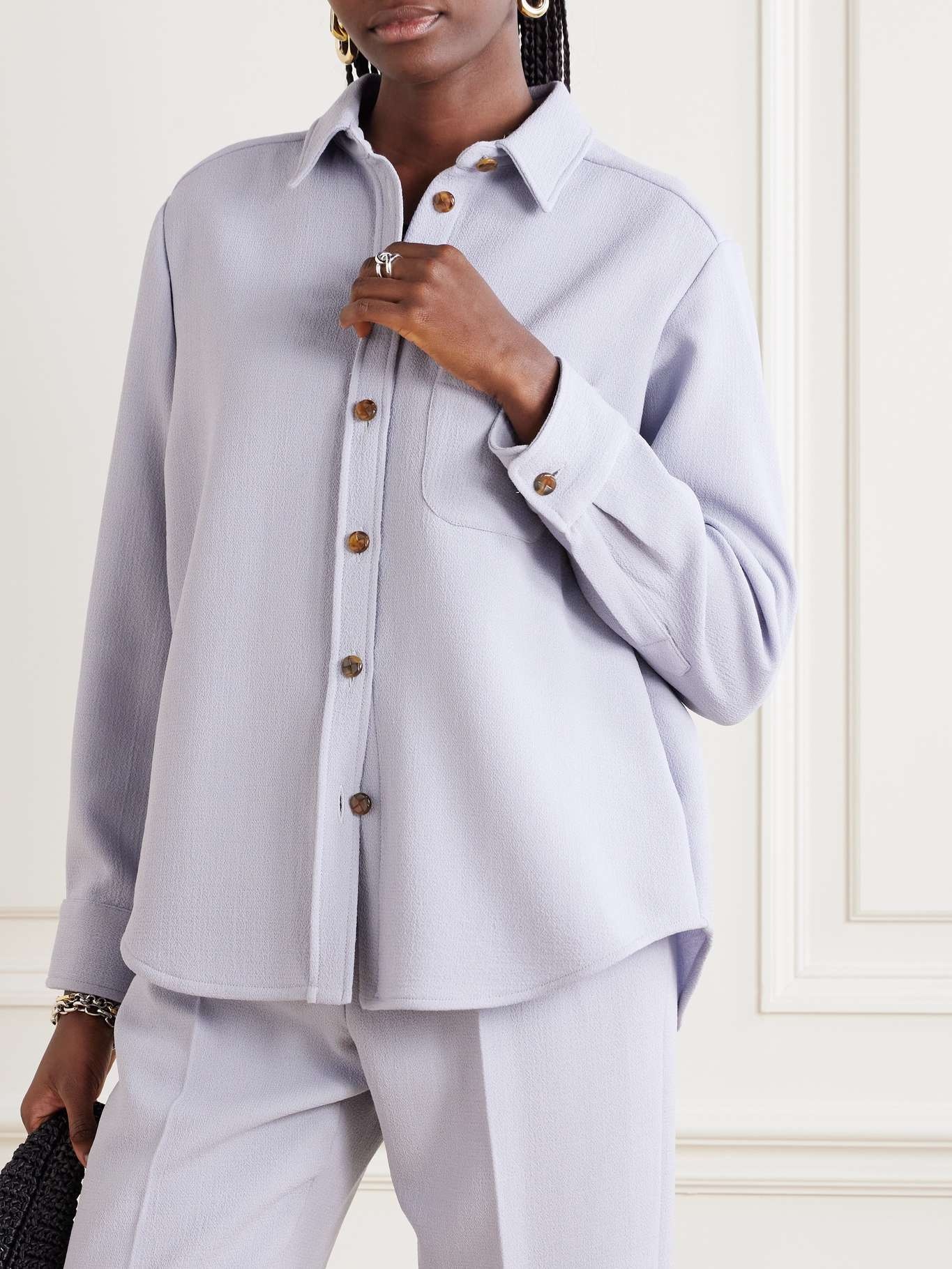 Anabas embroidered wool-crepe shirt - 3