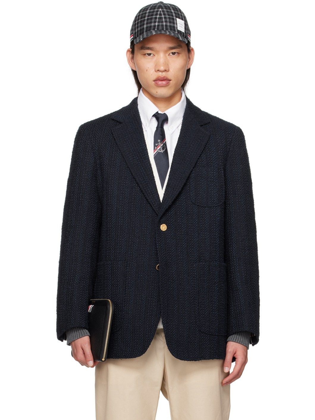 Navy Unstructured Blazer - 1