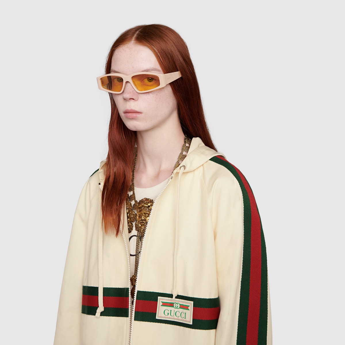 Cotton jacket with Gucci label - 5