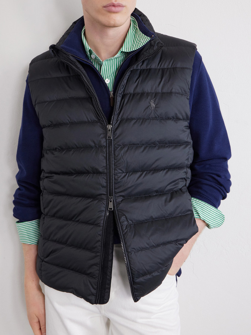 Logo-Embroidered Quilted Shell Down Gilet 5