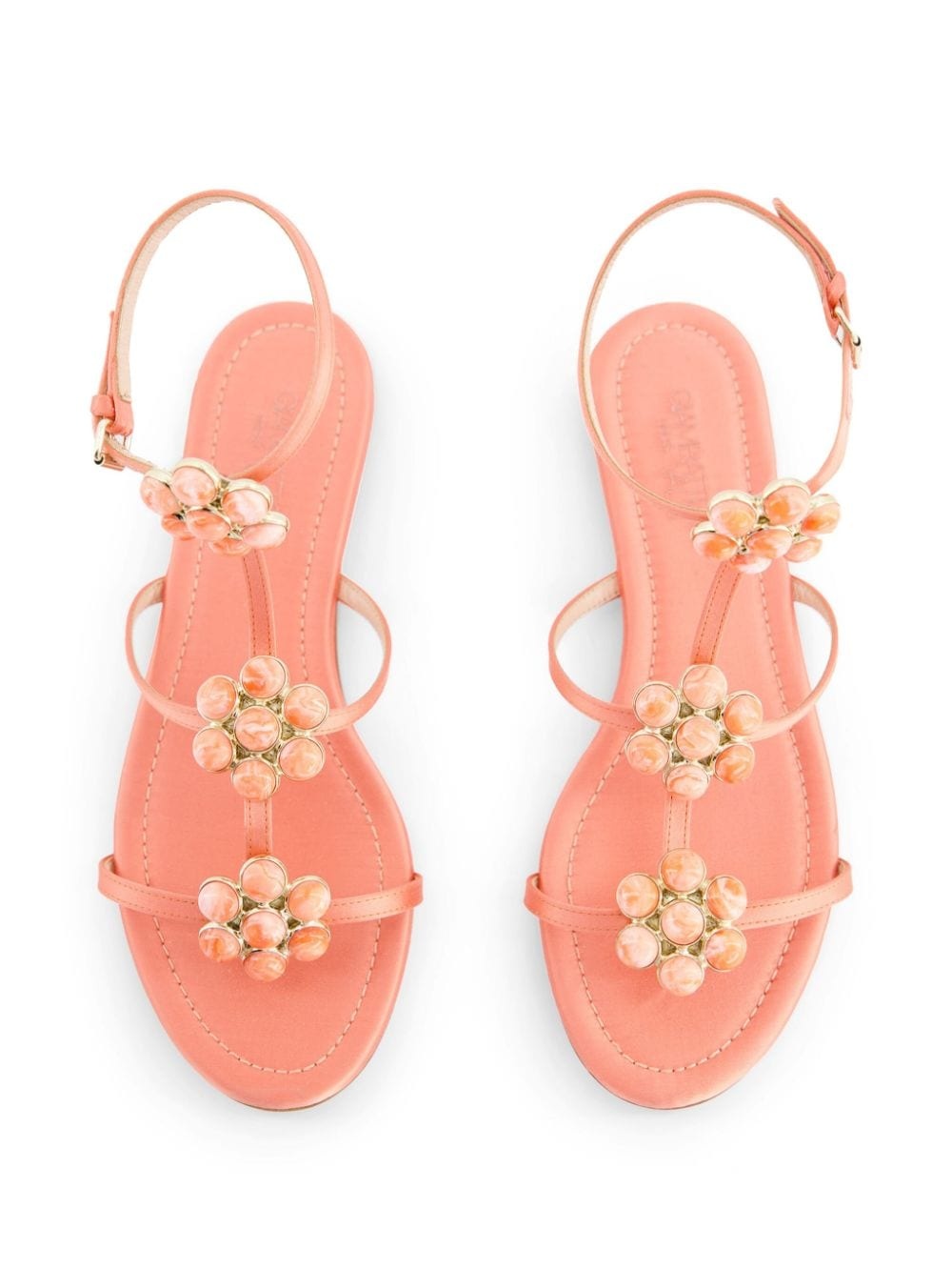 flower-detailing leather sandals - 3