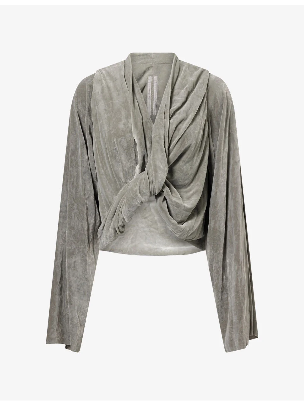 Twisted-Front Velvet Silk-Blend Top - 1