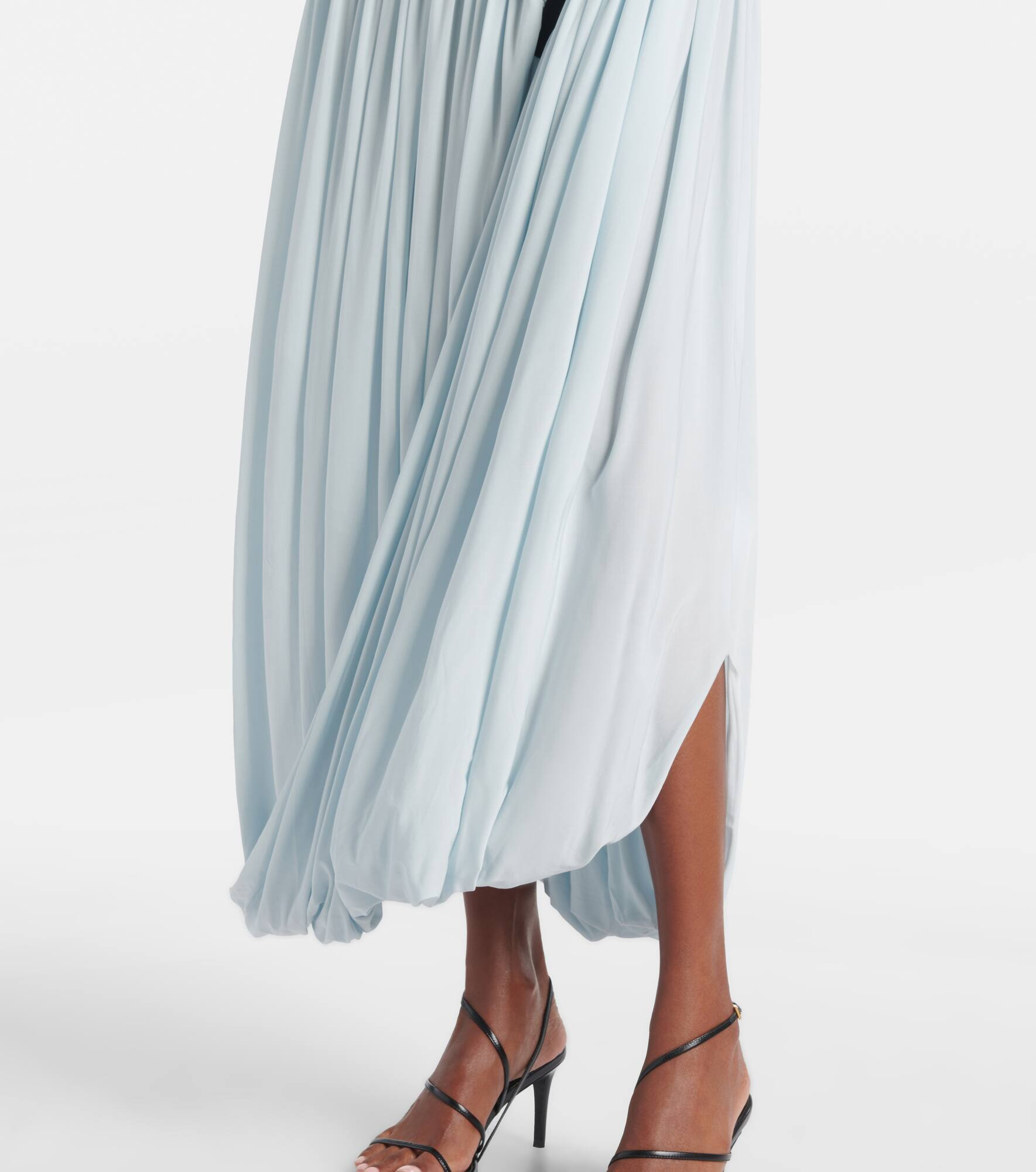 Suspended ruched jersey maxi dress - 5