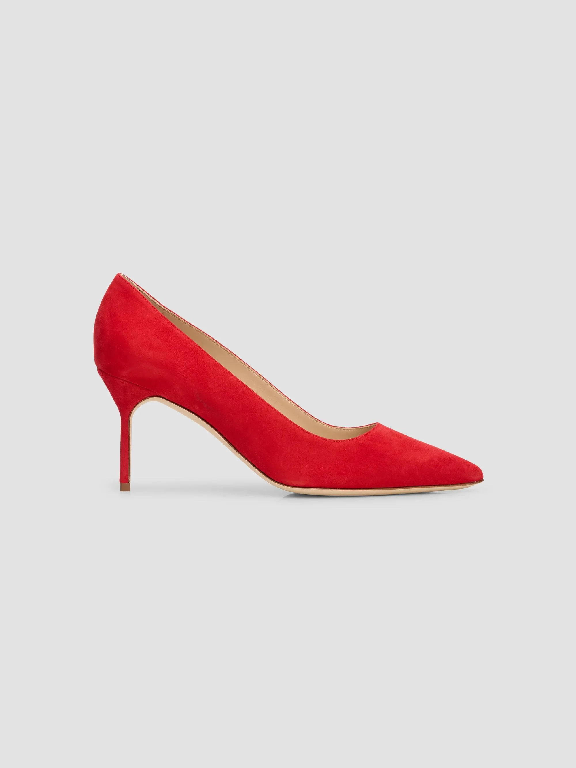 Women's 70MM Suede Pumps - Red - 1