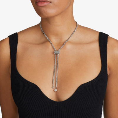 JIMMY CHOO Bon Bon Necklace
Silver-Finish Metal Necklace with Pearl and JC Charm outlook