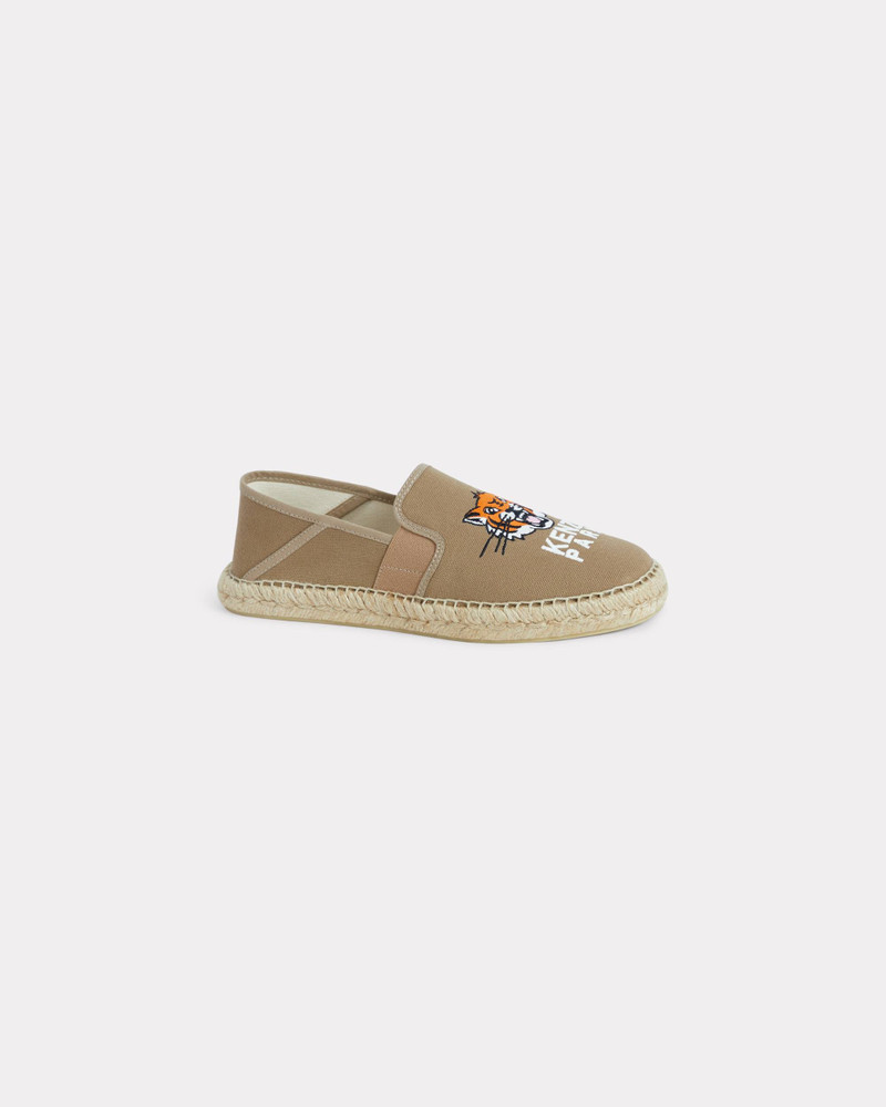 'Lucky Tiger' embroidered canvas espadrilles 1