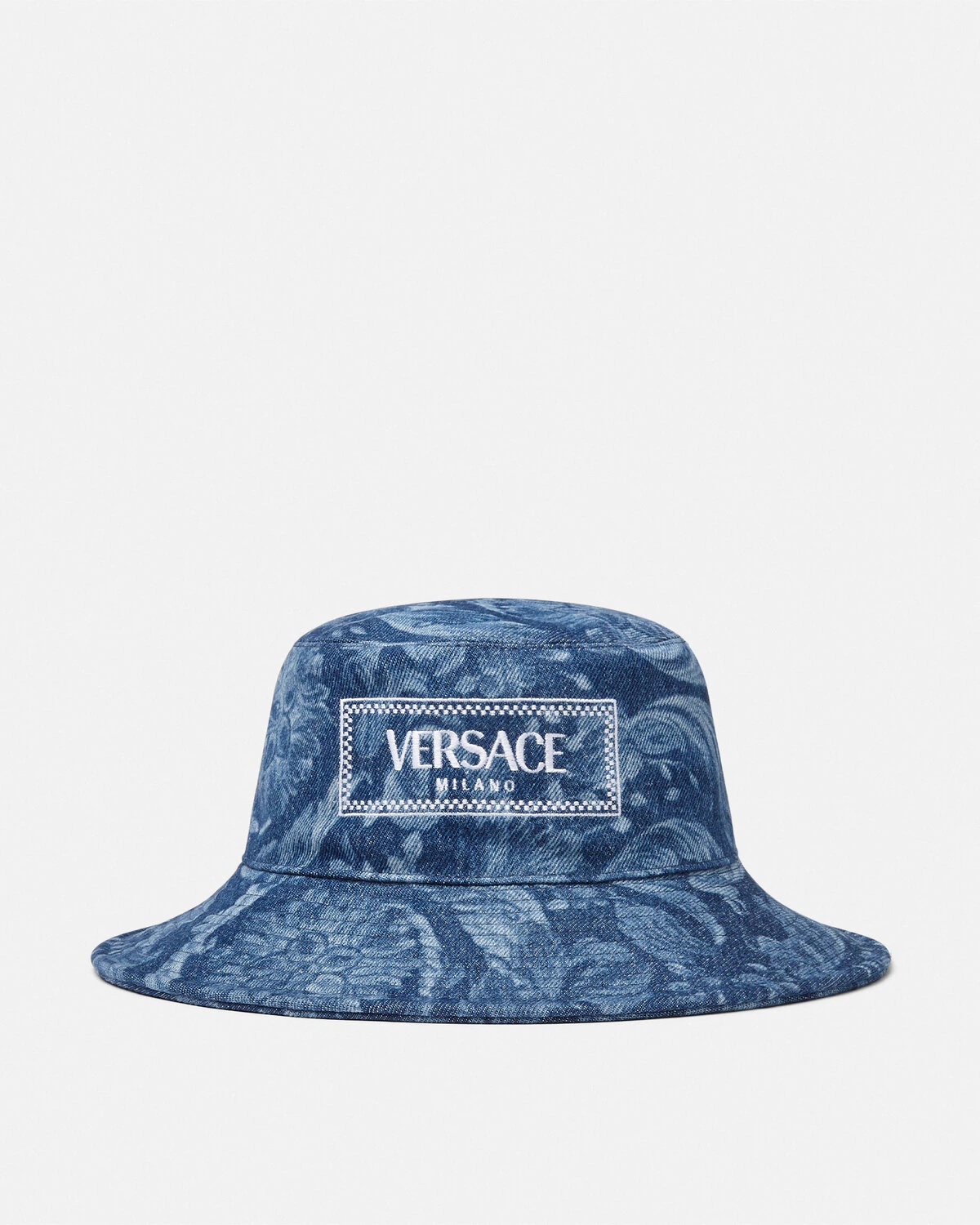 Barocco Denim Logo Bucket Hat - 1