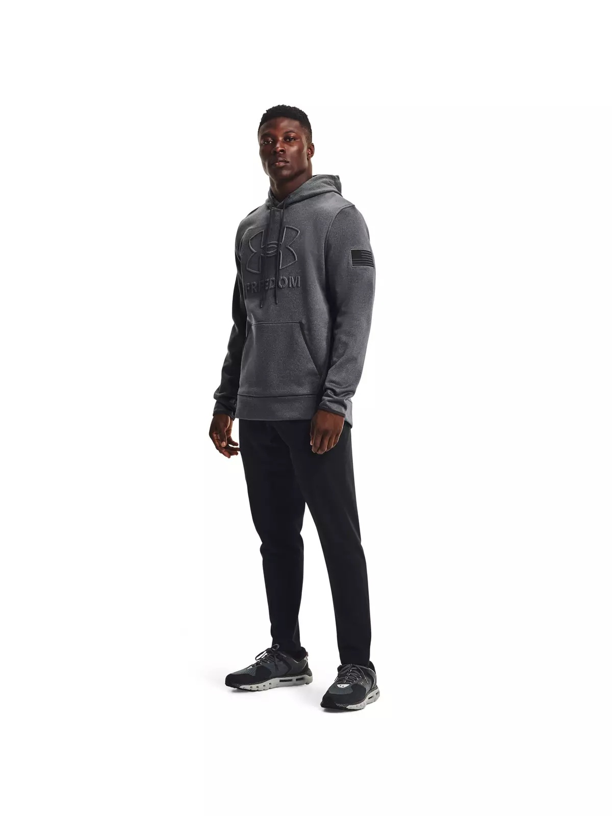 Men's Dk Grey Freedom Emboss Hoodie - 3