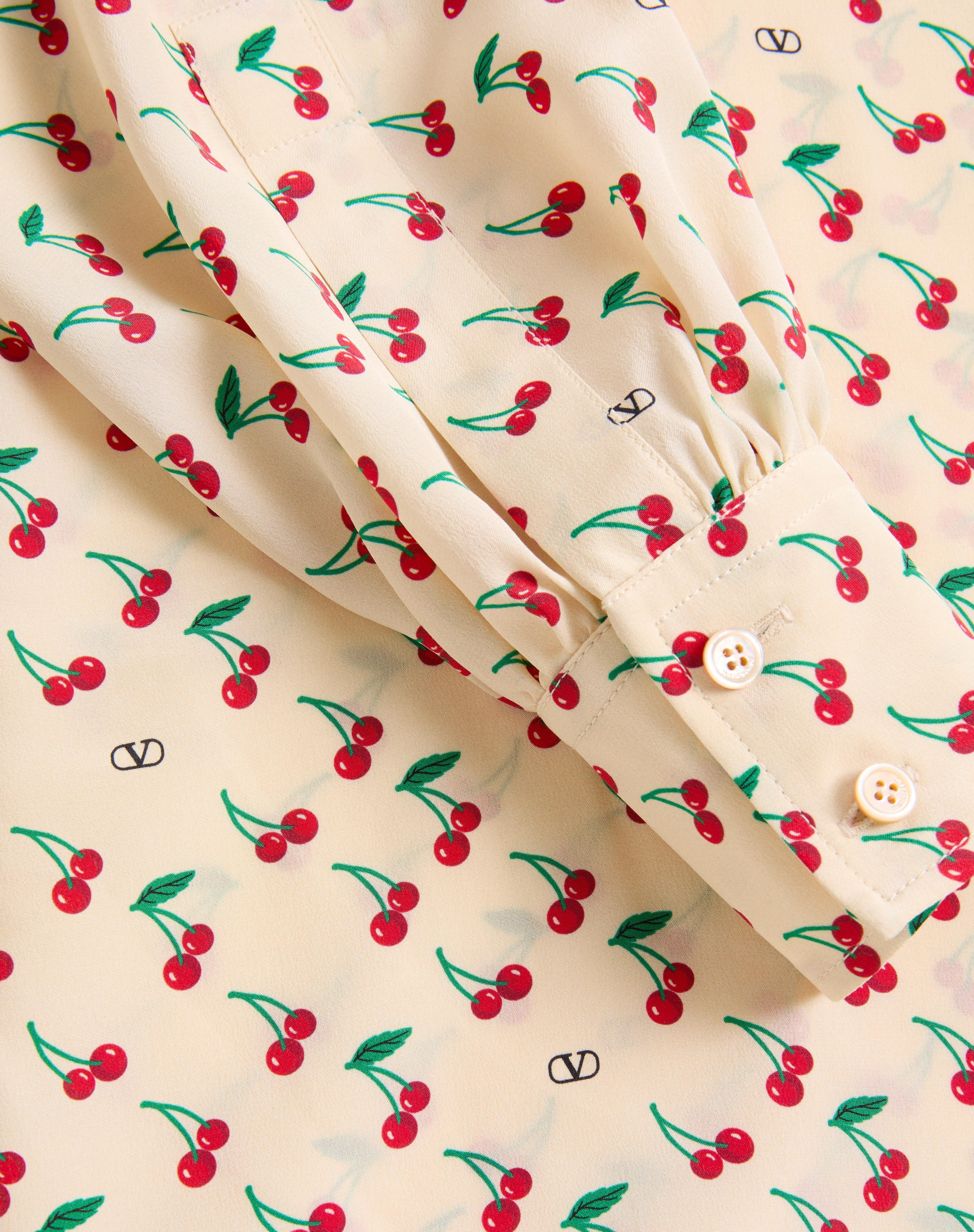 CREPE DE CHINE SHIRT WITH CHERRYFIC PRINT - 8
