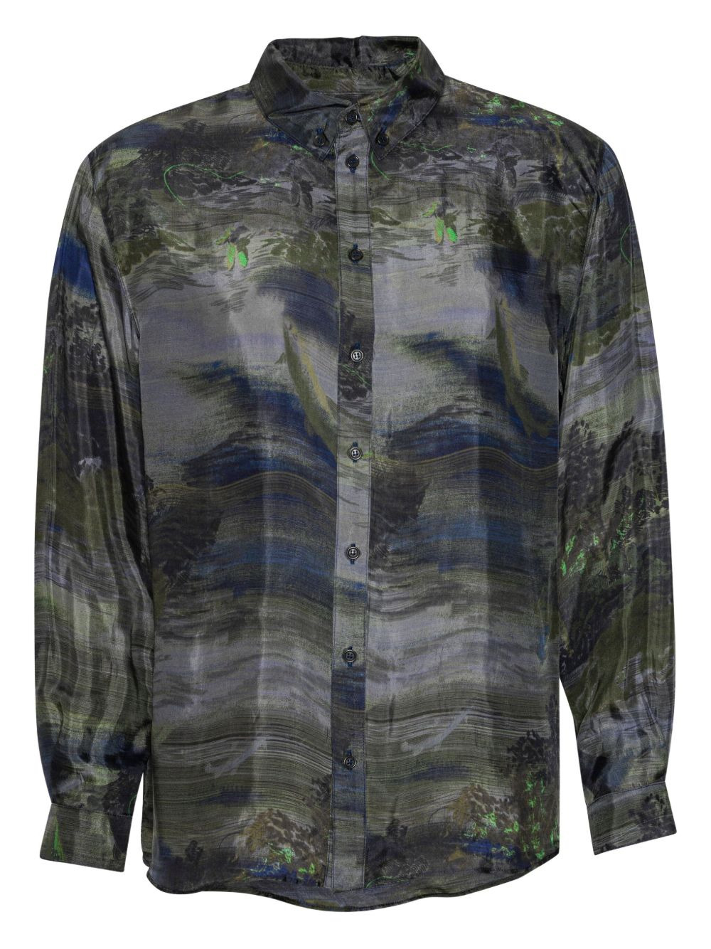 Block long-sleeves shirt - 1