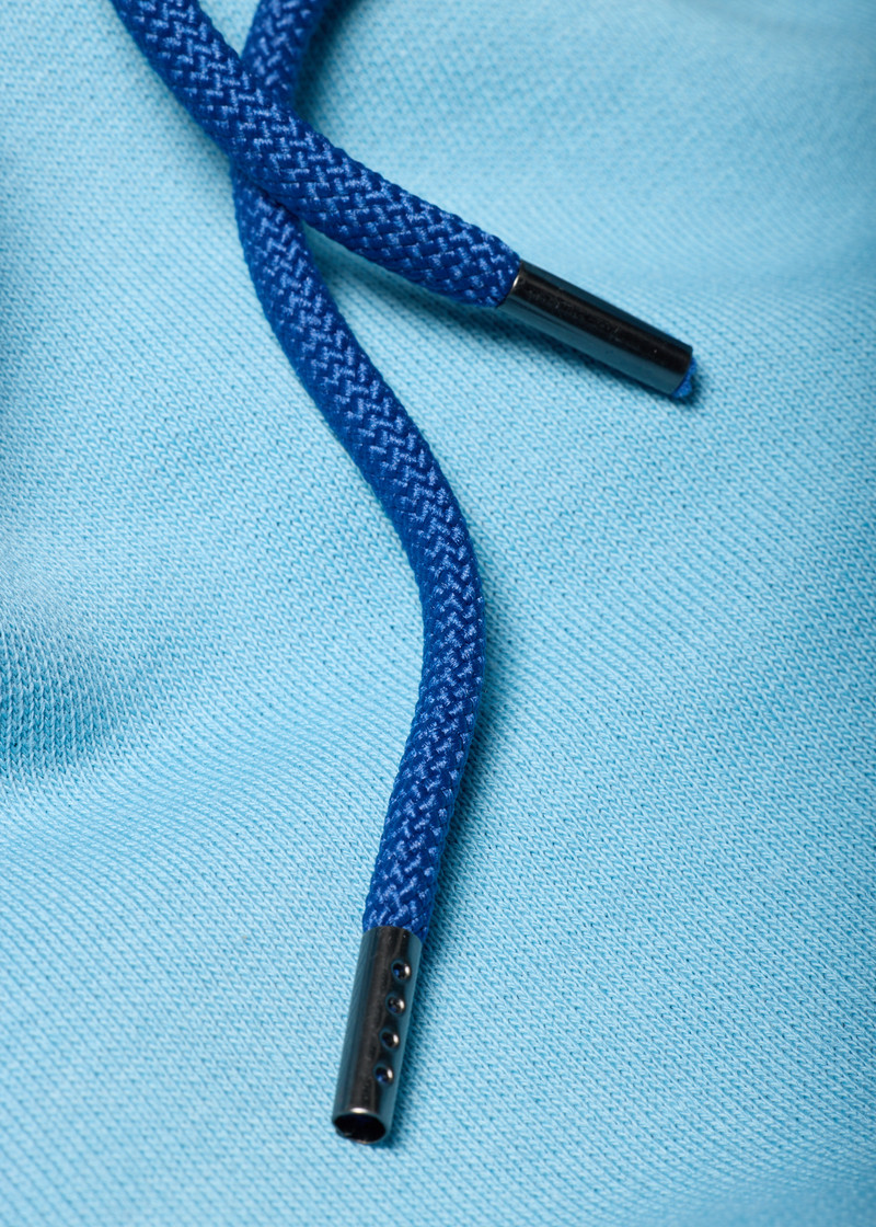 Sky Blue Cotton Zip-Front Zebra Logo Hoodie 4