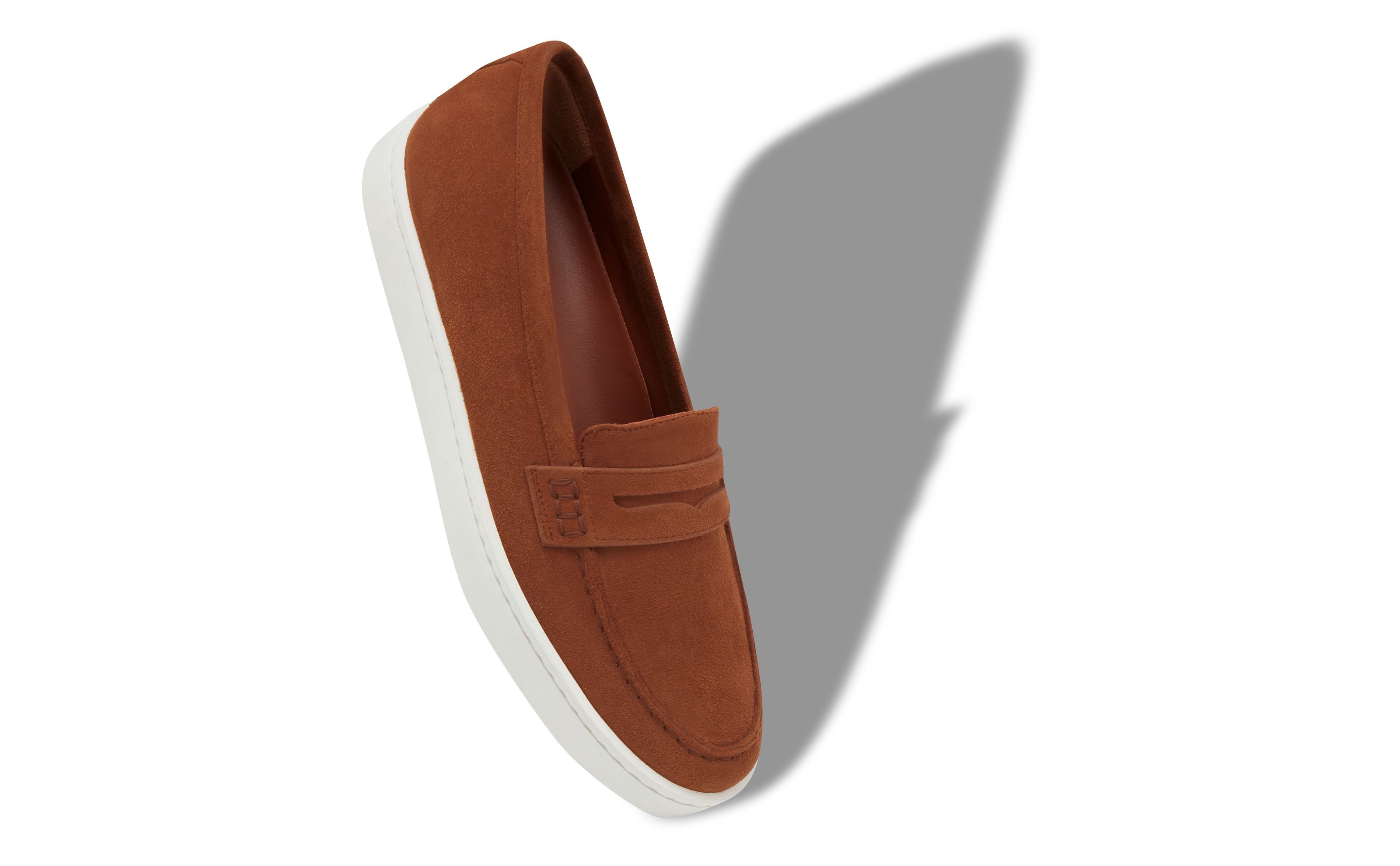 Brown Suede Penny Loafers - 2