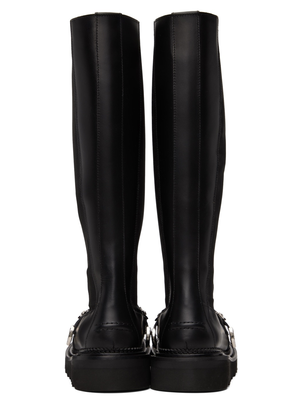 Black Leather Tall Boots - 2