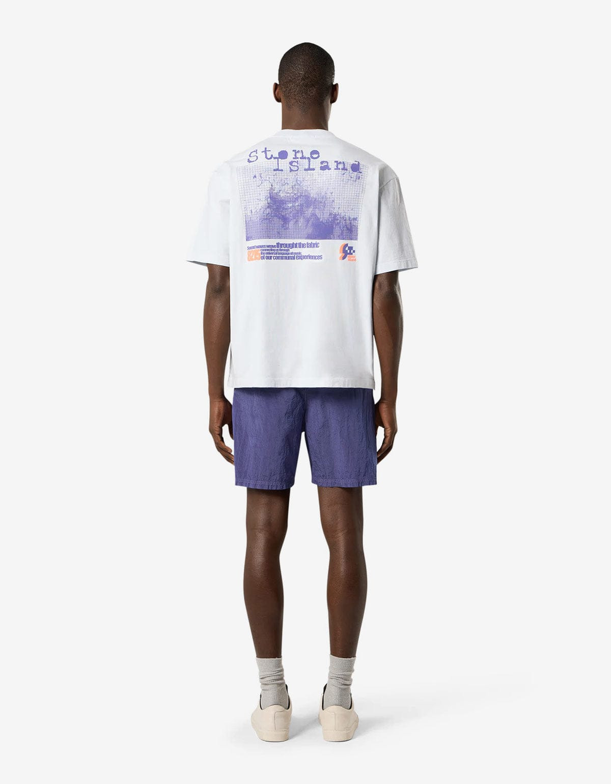Stone Island Blue Grid Print T-Shirt - 2