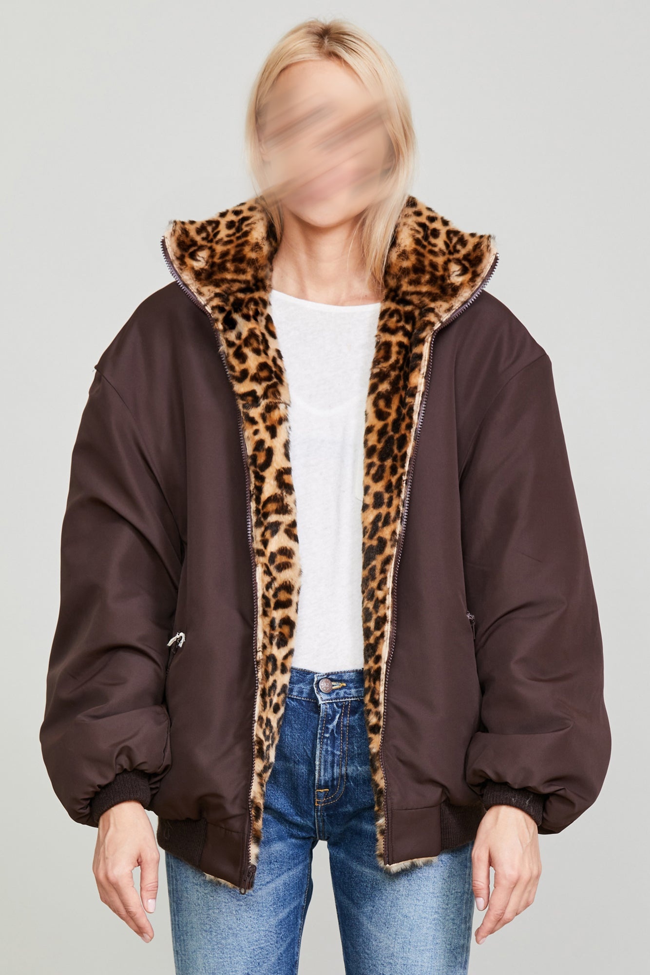 OVERSIZED REVERSIBLE ZIP-UP - LEOPARD - 6