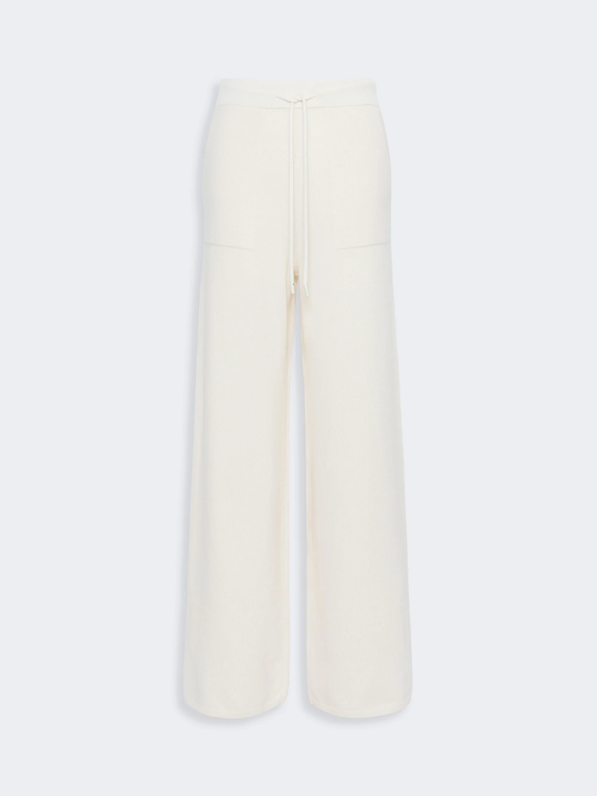FIABE Wide cashmere yarn trousers - WHITE - 1