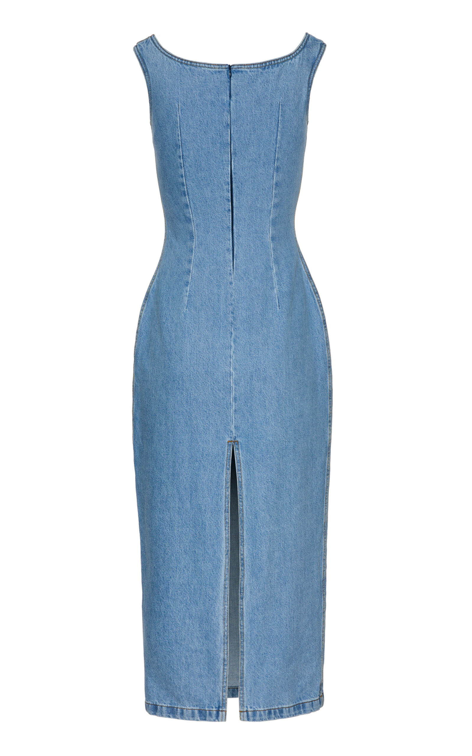 Denim Cotton Midi Dress light wash - 2