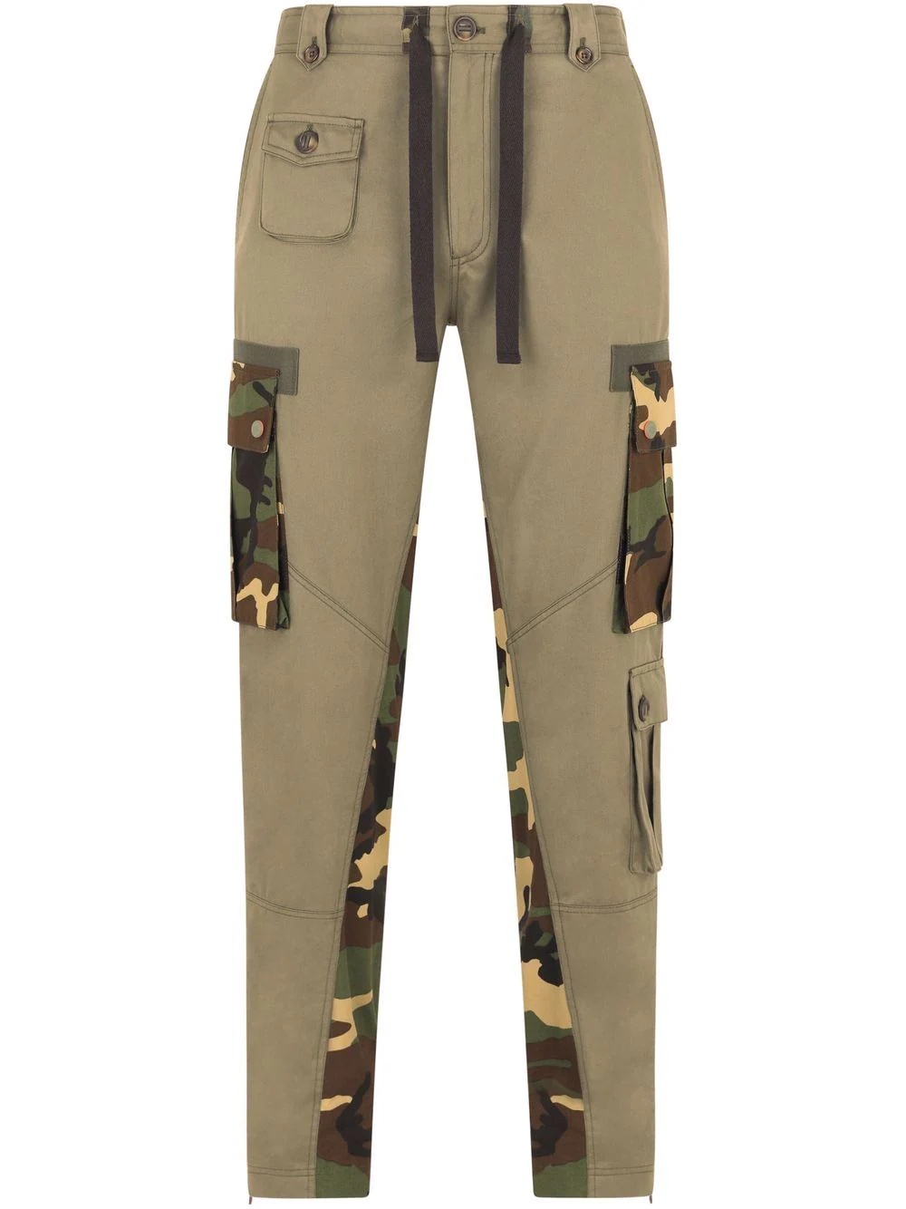 camouflage panelled trousers - 1