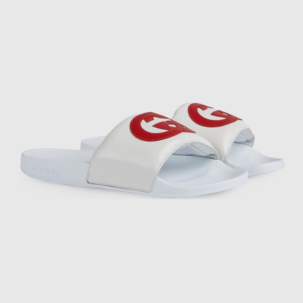 Interlocking G leather slide sandal - 2