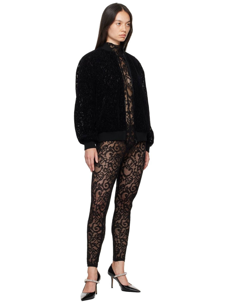 Moschino Black Lace Bomber Jacket outlook