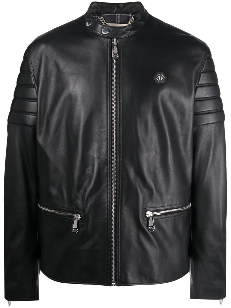 Doberman-print moto jacket 1