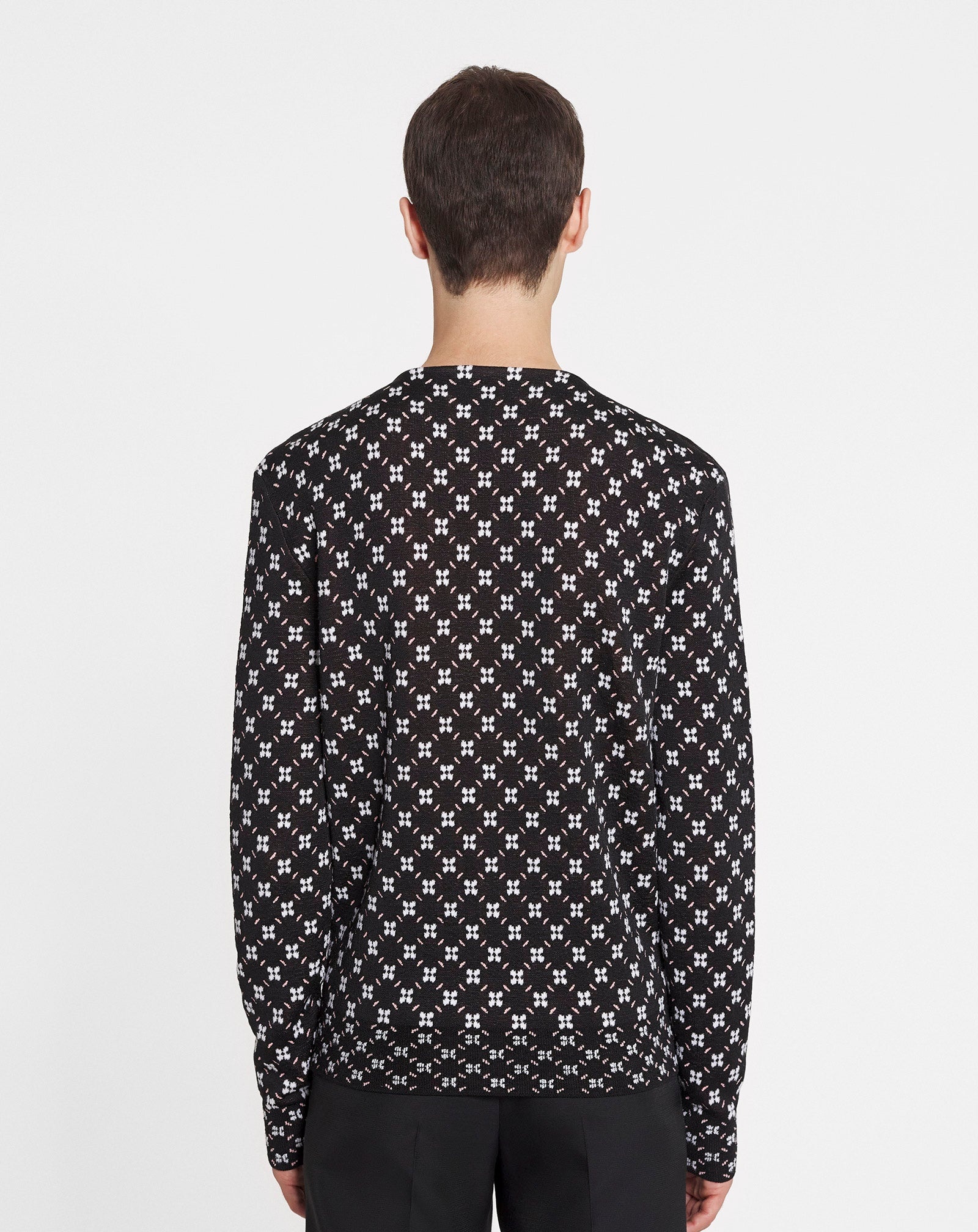 FLORAL JACQUARD BOXY CARDIGAN - 4