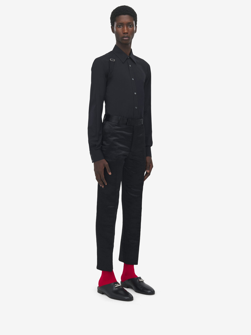 Hammered Satin Cigarette Trousers 3