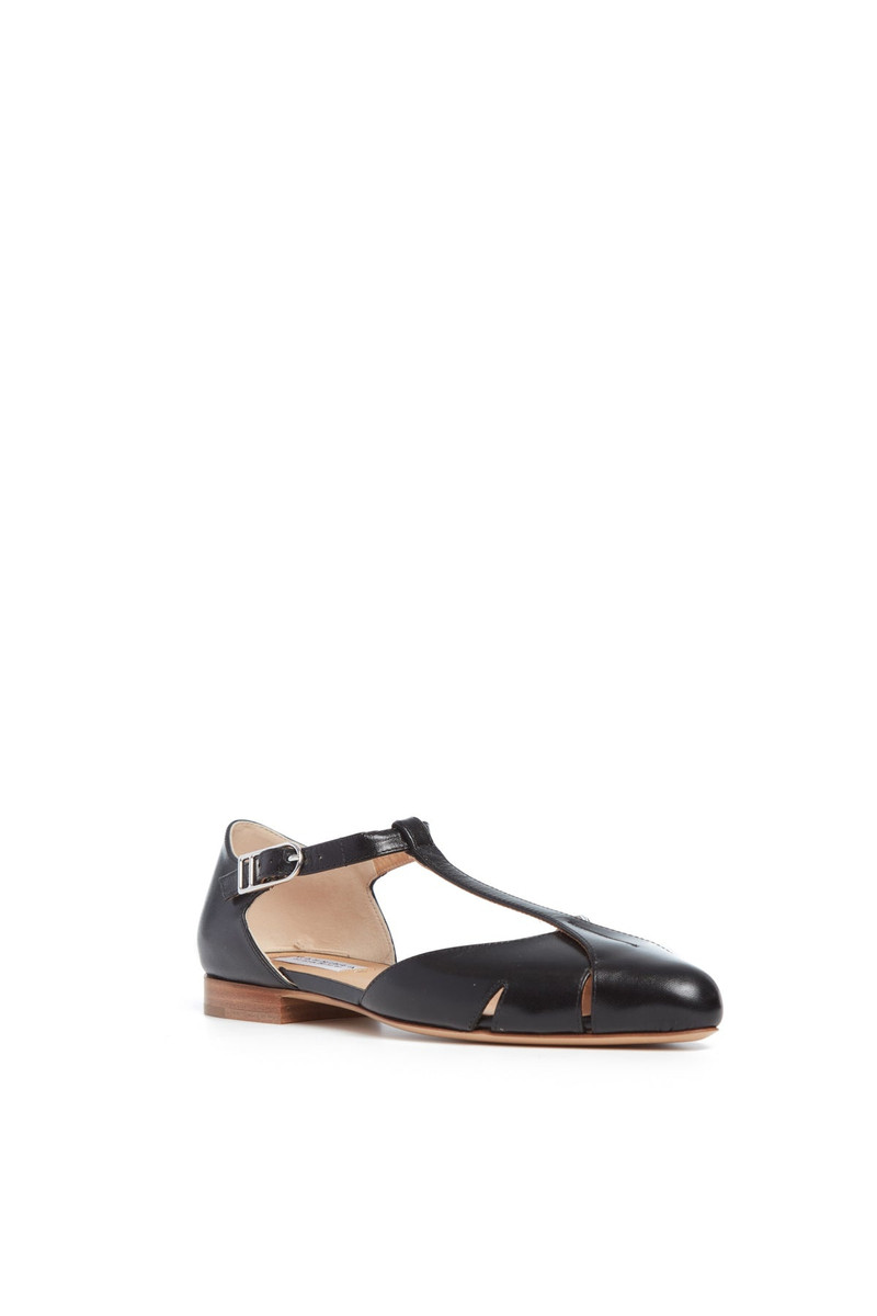 Harlow Ballerina Flat in Black Leather 2