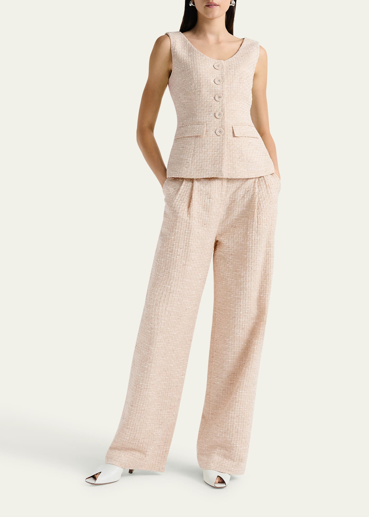 Eloise Sleeveless Tweed Top - 2