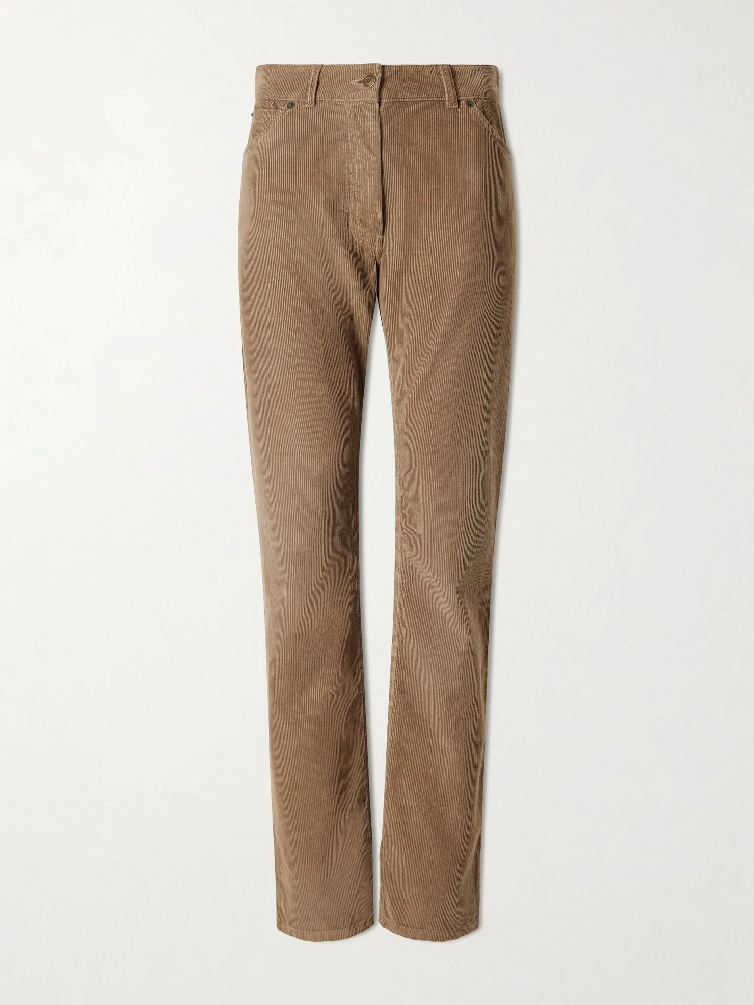 Dinni cotton-corduroy straight-leg pants Beige - 1