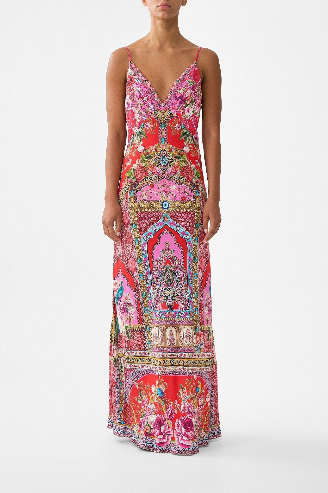 V-NECK FULL LENGTH BIAS SLIP DRESS - 2
