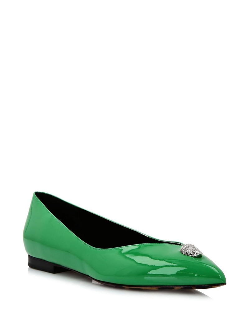 PHILIPP PLEIN Skull-charm ballerina shoes outlook