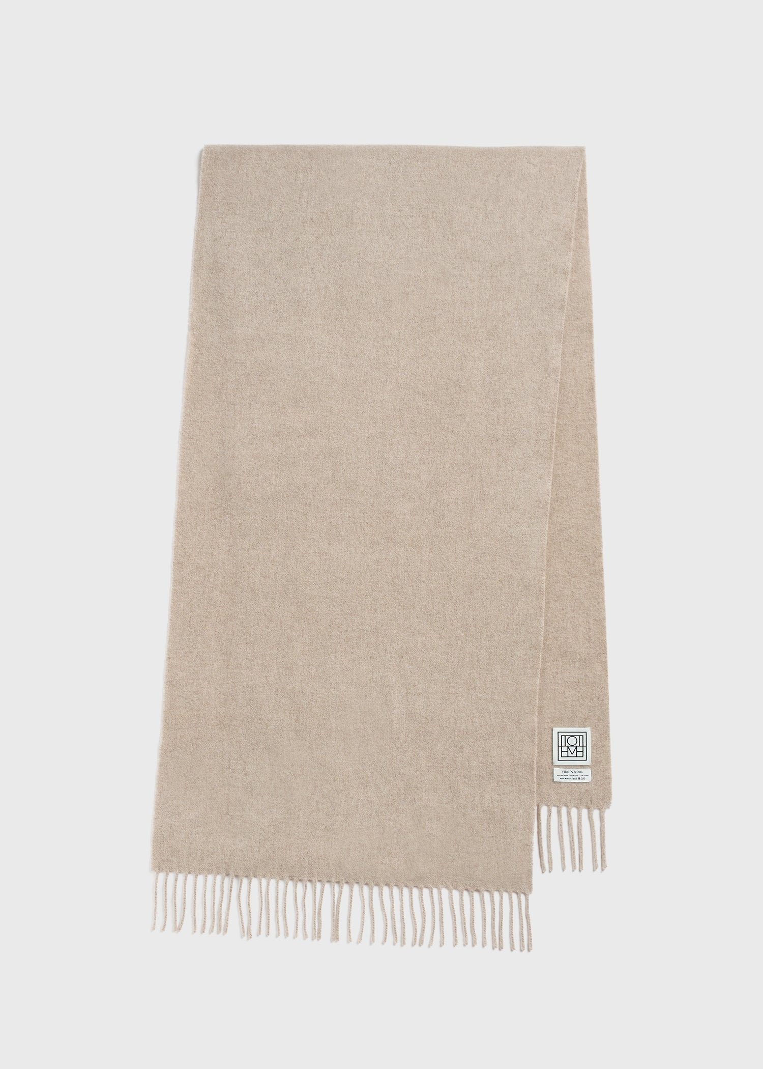 Classic wool scarf light beige mélange - 2