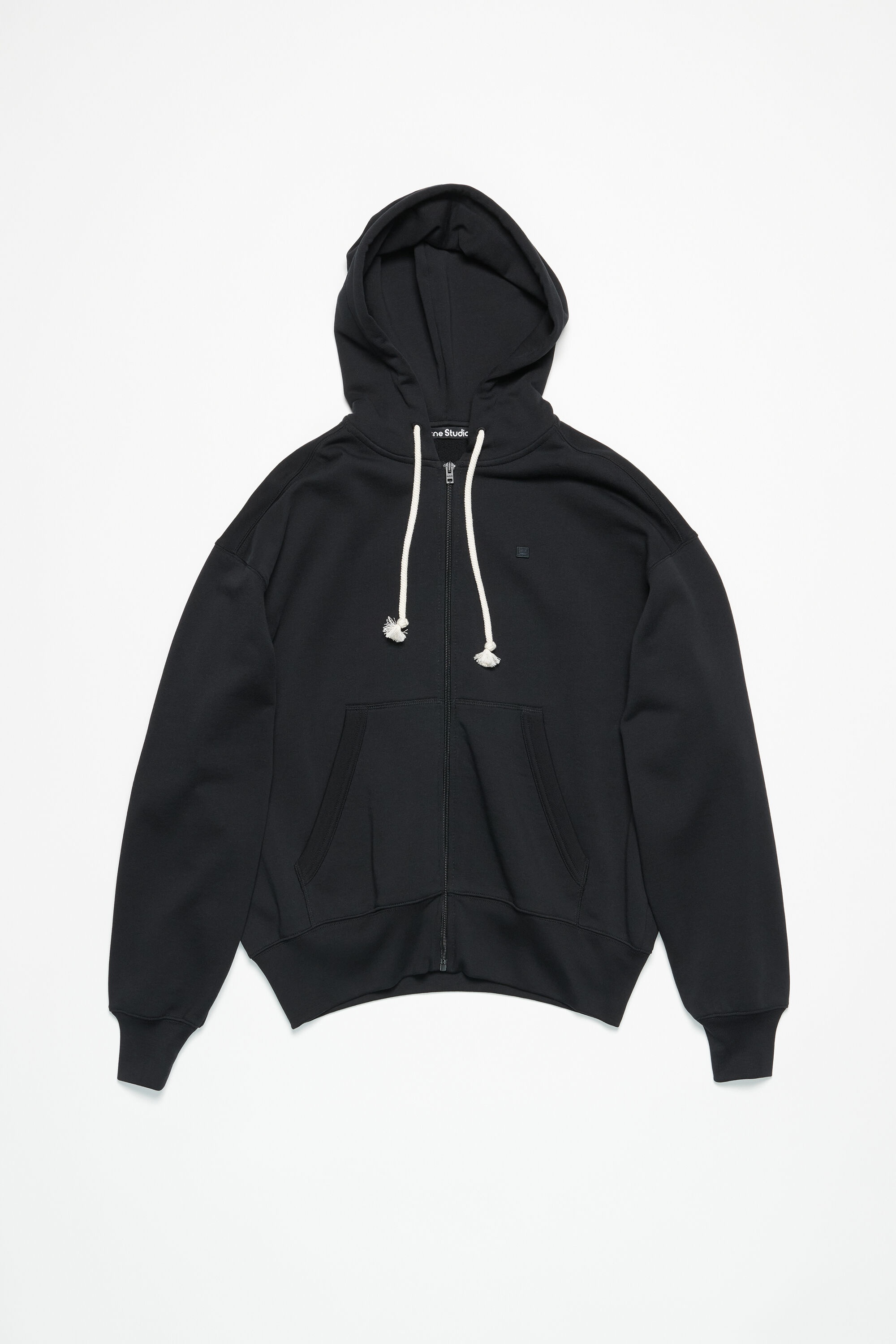 Hooded zip sweater - Black - 1