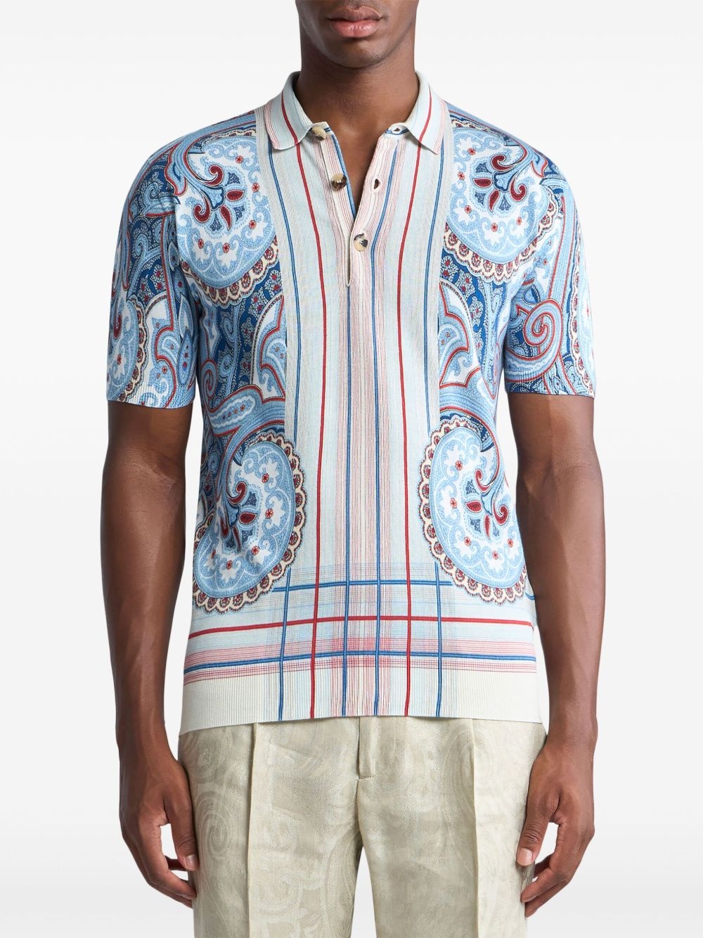 paisley-print polo shirt - 3